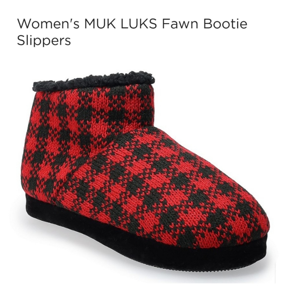 👀50% OFF👀❄️ NWT‼️ Muk Luks brand Women's Fawn Bootie Slippers